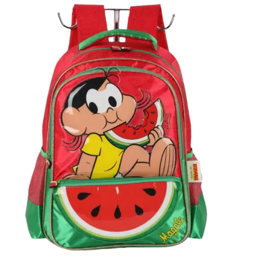 MOCHILA DE COSTAS TURMA MONICA MAGALI VERMELHO-LUXCEL