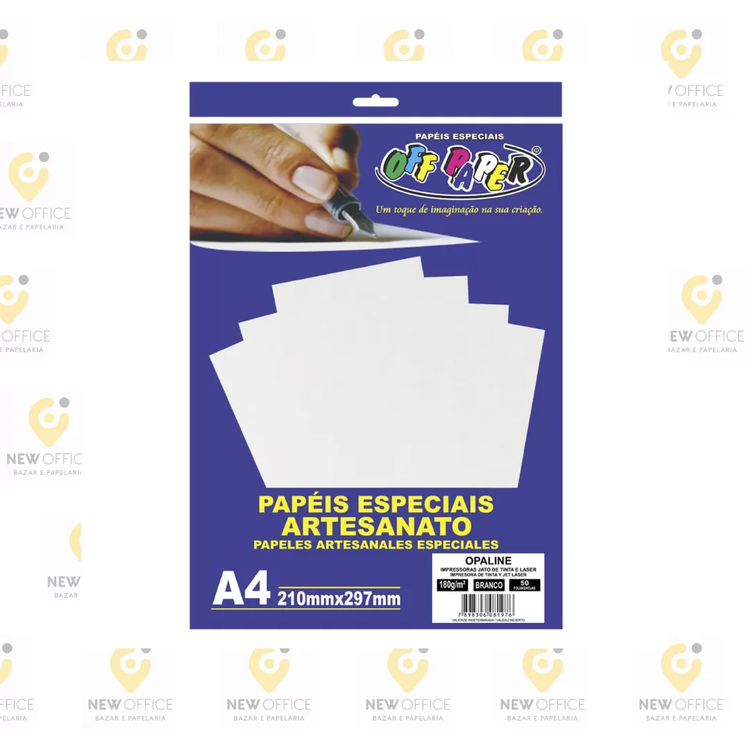 OPALINE BRANCO A4 180G 50 FLS- OFF PAPER