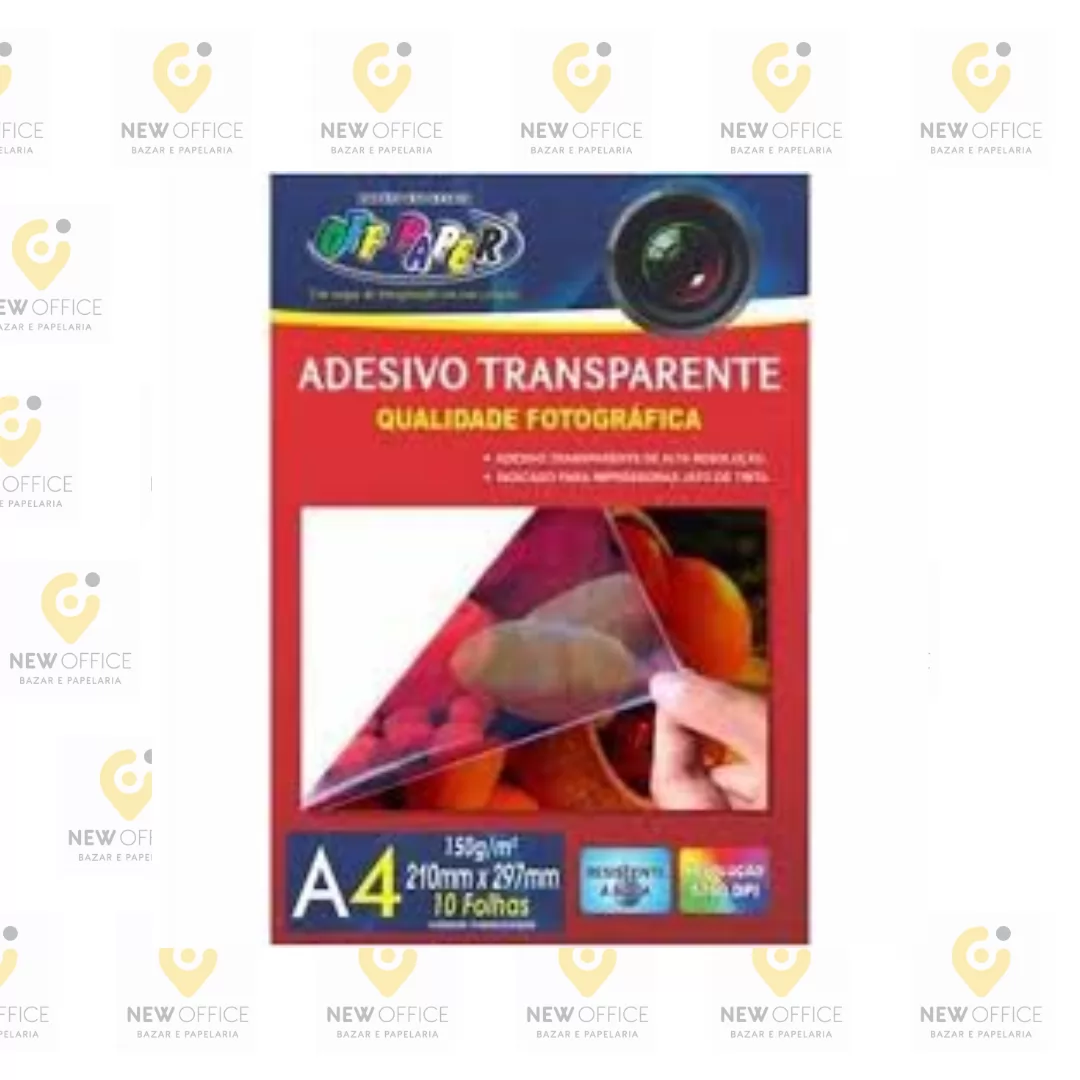 PACOTE DE FOLHA TRANSPARENCIA A4 JATO DE TINTA COM TARJA 150G 10 FLS- OFF PAPER