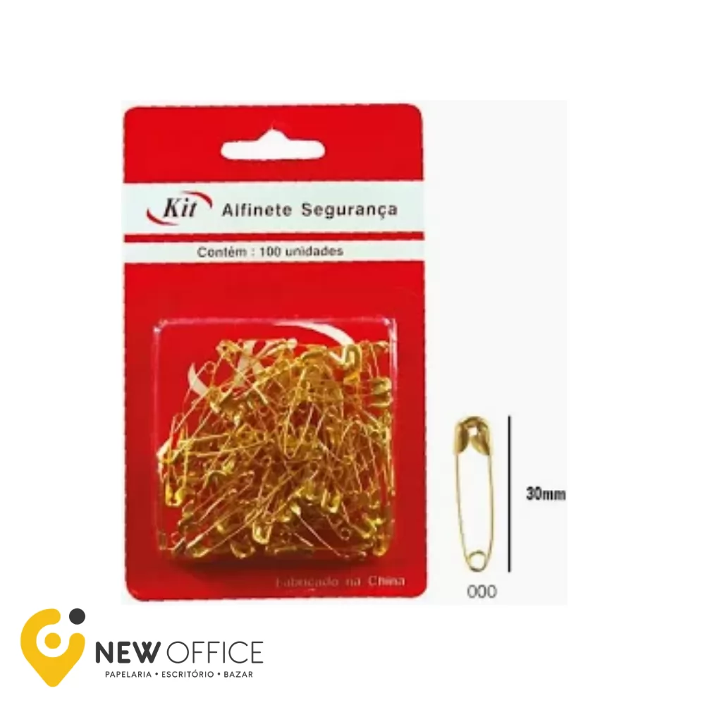 ALFINETE SEGURANCA 25MM N.0 SPG110 DOURADO CARTELA C/100 - KIT