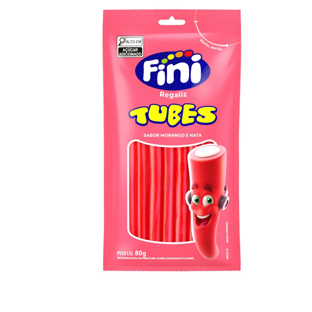 FINI REGALIZ TUBES MORANGO 80G