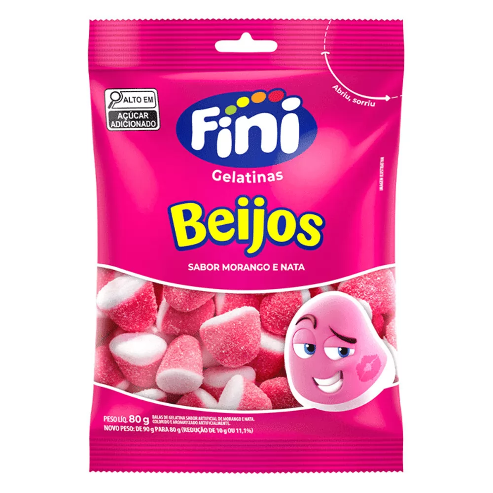 FINI GELATINA BEIJO MORANGO 80G
