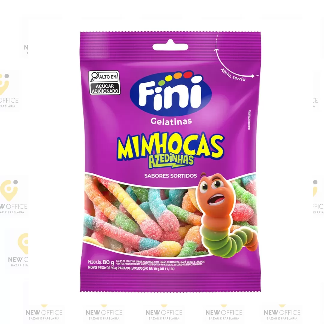 FINI GELATINA MINHOCAS CITRICAS 80G
