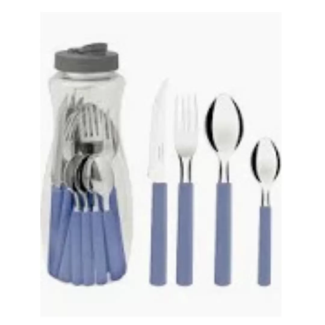 FAQUEIRO INOX 20PC LEME LAVANDA - SORTIDOS COM LAMINAS DE ACO INOX E CABOS DE POLIPROPILENO