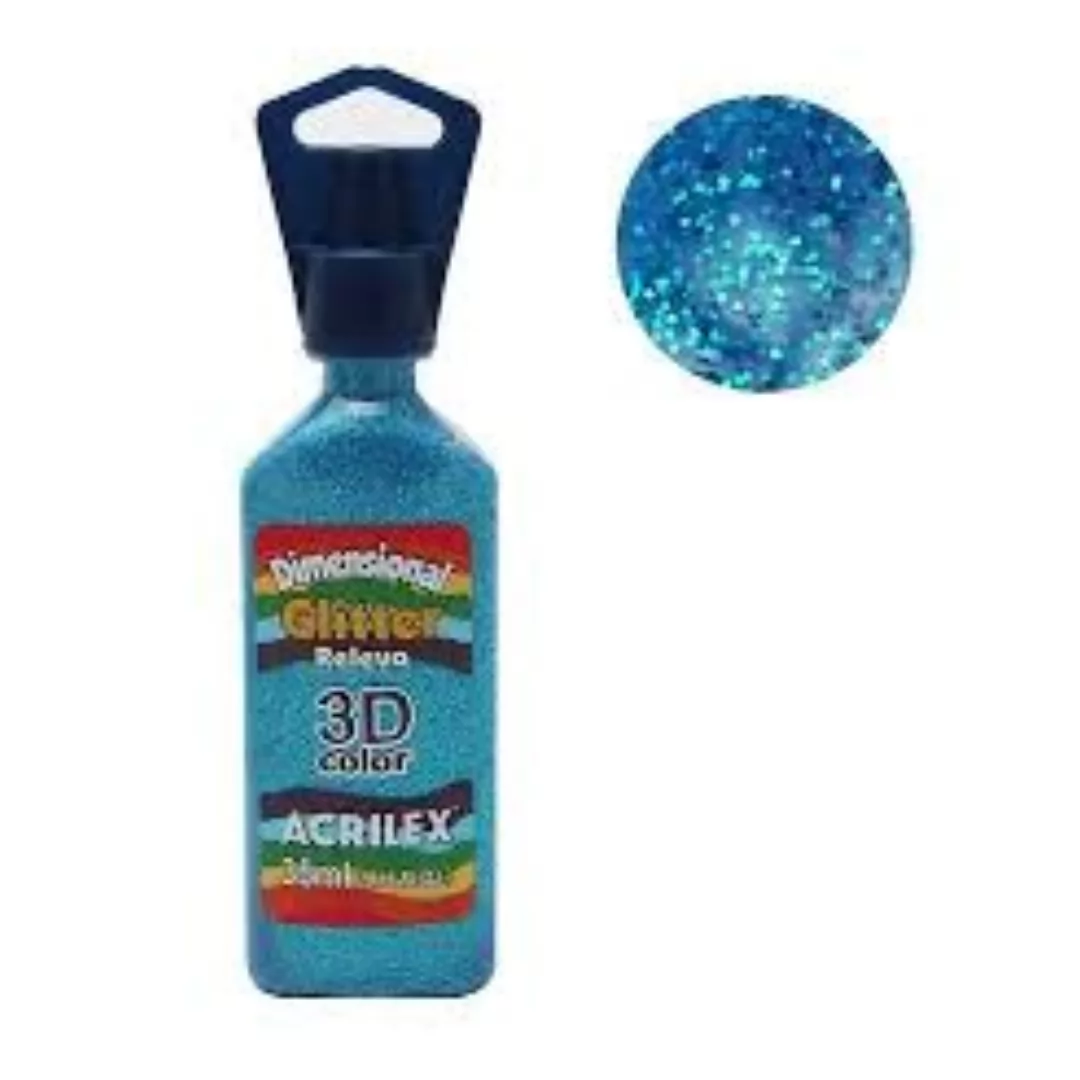 TINTA RELEVO DIMENSIONAL BRILHANTE AZUL TURQUESA 35ML -ACRILEX