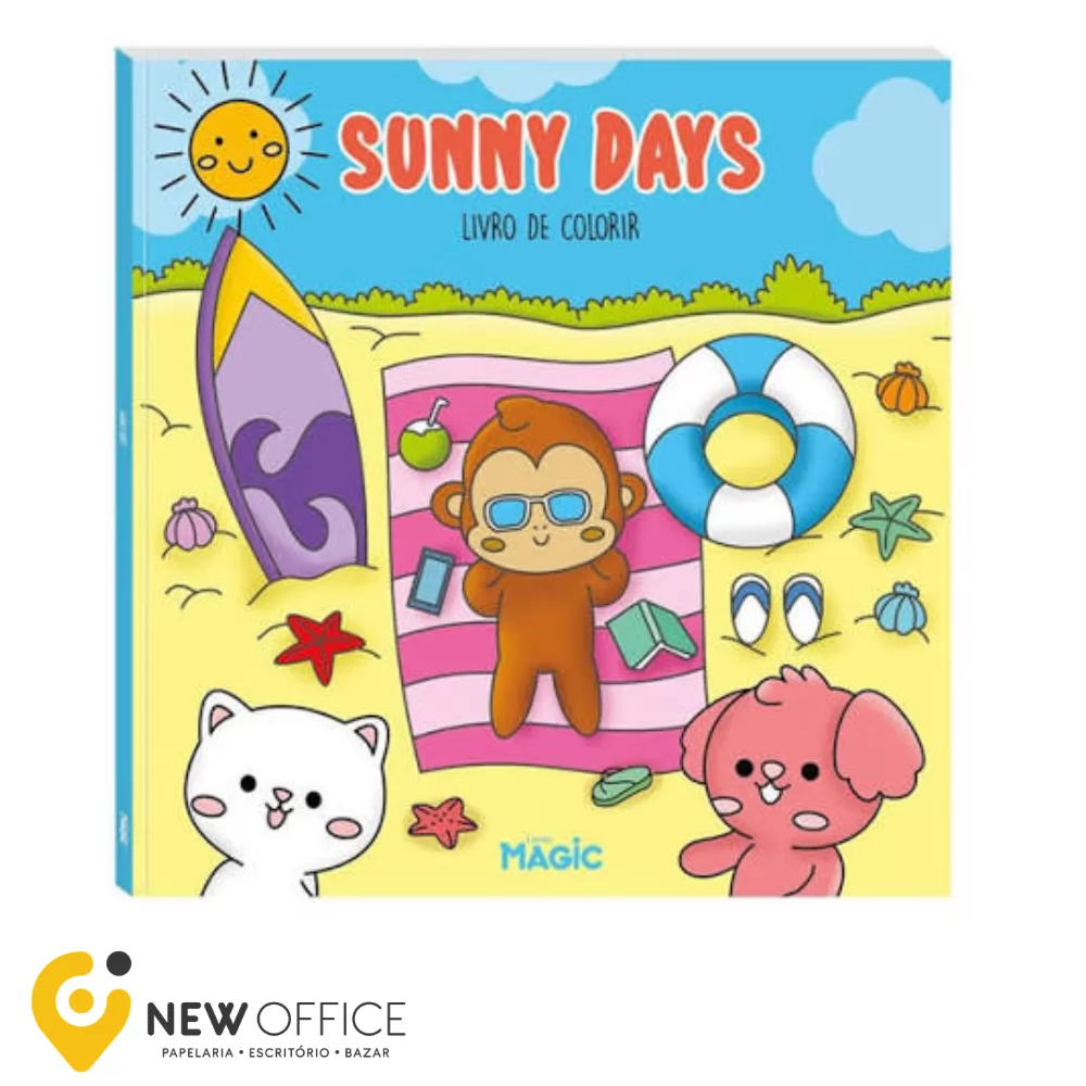 LIVRO DE COLORIR C/6 MARCADORES PONTA DUPLA SUNNY DAYS - MAGIC