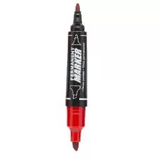 MARCADOR PERMANENTE 2 PONTAS 5 MM E 2MM PRETO- MOLIN