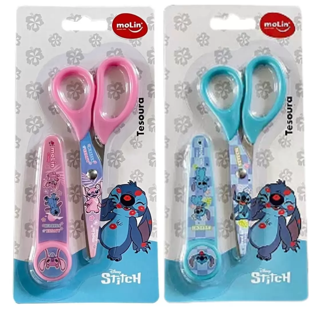 TESOURA ESCOLAR STITCH BT C/1 UN- MOLIN