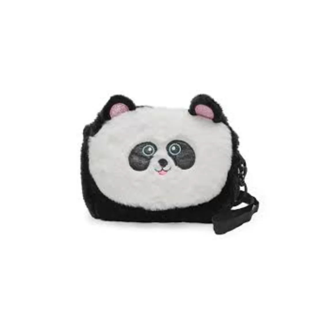 BOLSA ESCOLAR PELUCIA PANDA PRETO- POLIBRINQ