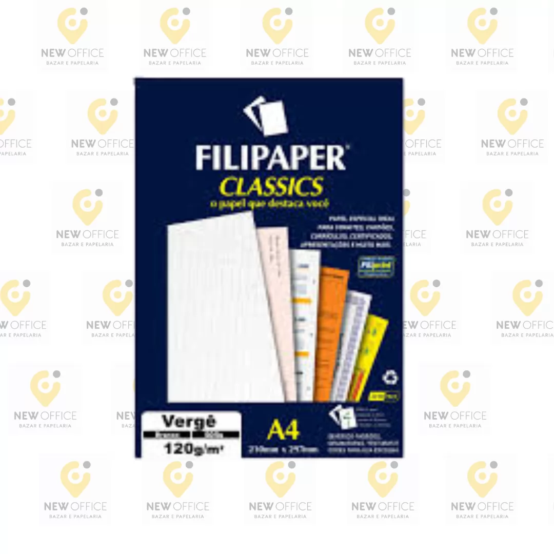 PAPEL A4 VERGE BRANCO 120G. CX.C/50  - FILIPERSON