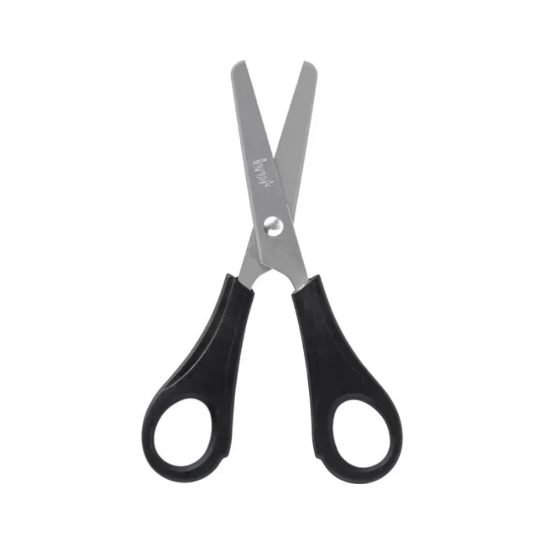 TESOURA DE AÇO C/ RÉGUA 13CM PRETA - BRW