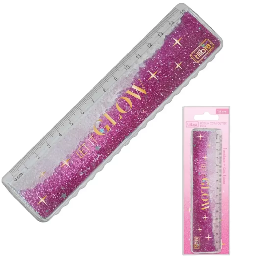 REGUA 15CM GLITTER GLOW - TILIBRA