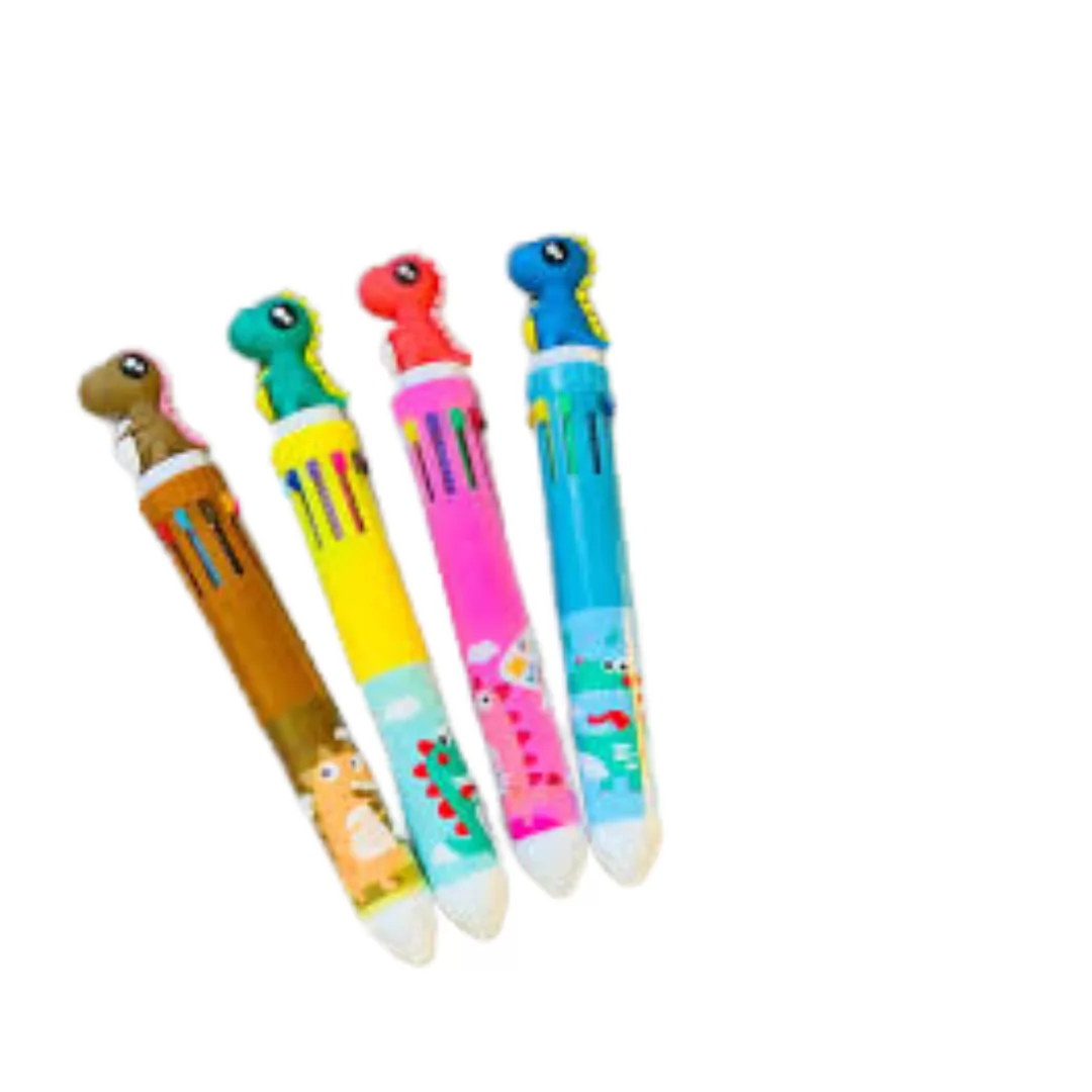 CANETA MULTICOLORIDA  10 CORES - DINO -