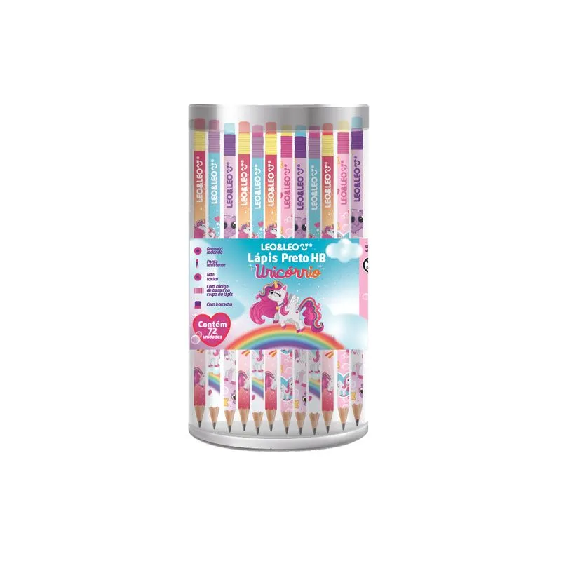 LAPIS GRAFITE HB RESINA UNICORNIO RED C/ BORR - LEONORA