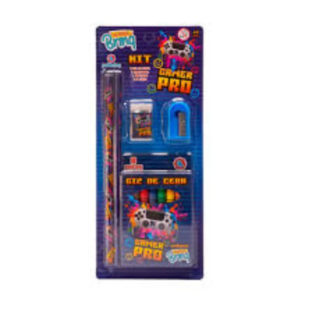 KIT ESCOLAR COM GIZ DE CERA - POLIBRINQ