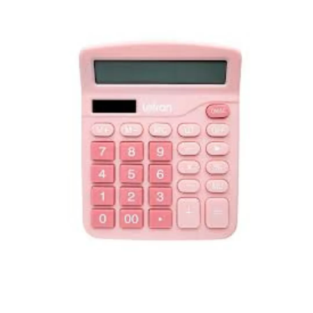 CALCULADORA DE MESA 12 DIGITOS ROSA  - LEONORA