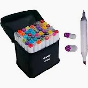 MARCADOR DUAL TIP PROFISSIONAL E ARTISTICO ESTOJO TECIDO C/48 CORES - LEOARTE