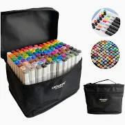 MARCADOR DUAL TIP PROFISSIONAL E ARTISTICO ESTOJO TECIDO C/96 CORES LEOARTE