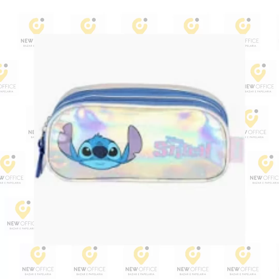 ESTOJO STITCH AZUL HOLOGRAFICO