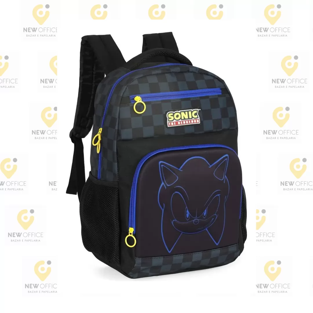 MOCHILA SONIC EM RELEVO PRETO - LUXCEL