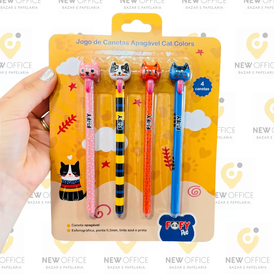 JOGO DE CANETAS CAT C/4 COLORS  - FOFY