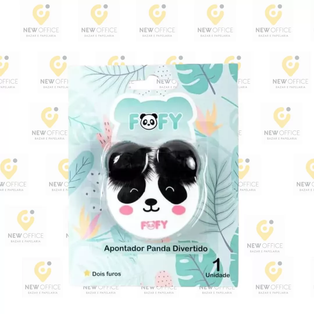 APONTADOR 2 FUROS PANDA POMPOM - FOFY