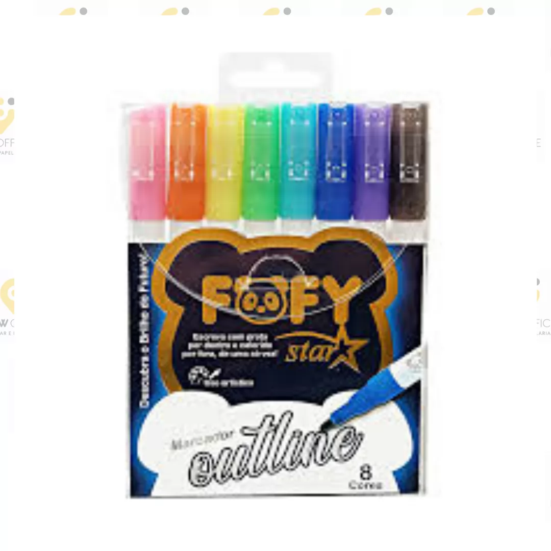 MARCADOR OUTLINE 8 CORES - FOFY