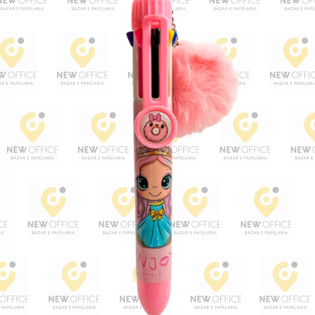 CANETA CLOE POMPOM 8 CORES - FOFY