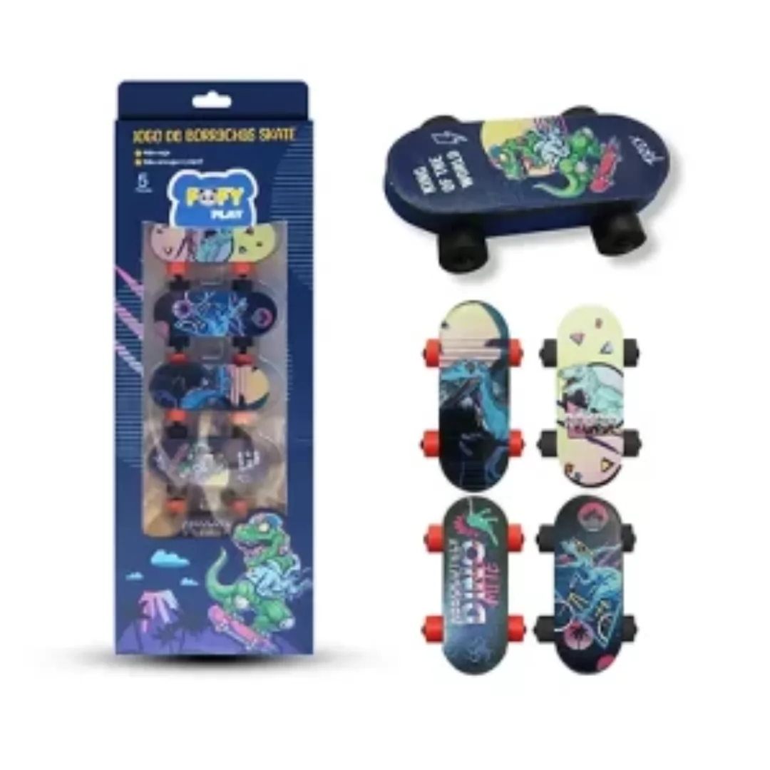 JOGO DE BORRACHAS C/5 SKATE - FOFY