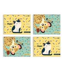 CADERNO DESENHO 80FLS CUTE ANIMALS CAPAS SORTIDAS- JANDAIA