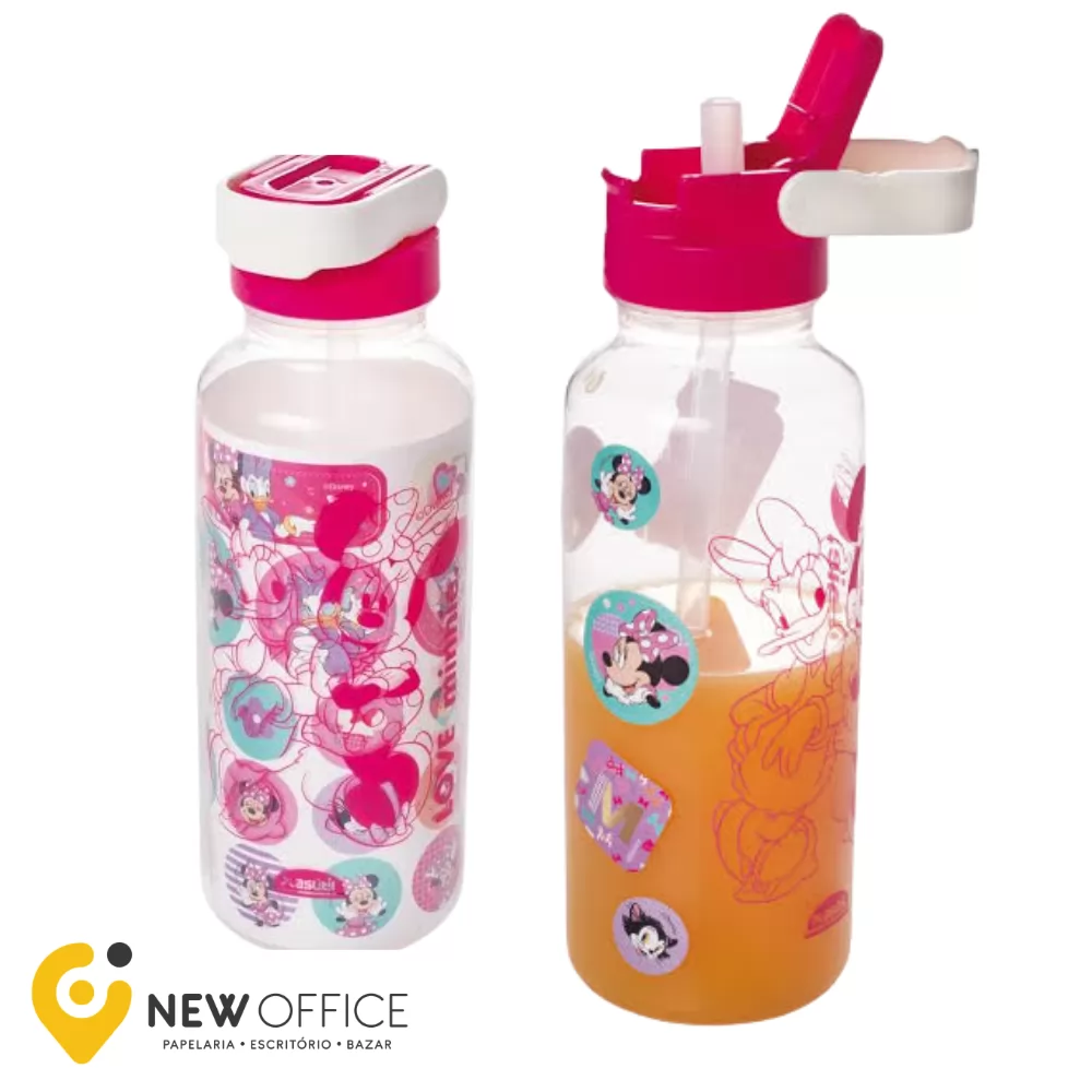 GARRAFA FUN TP AUTOMATICA MINNIE ROSA 600 ML - PLASUTIL