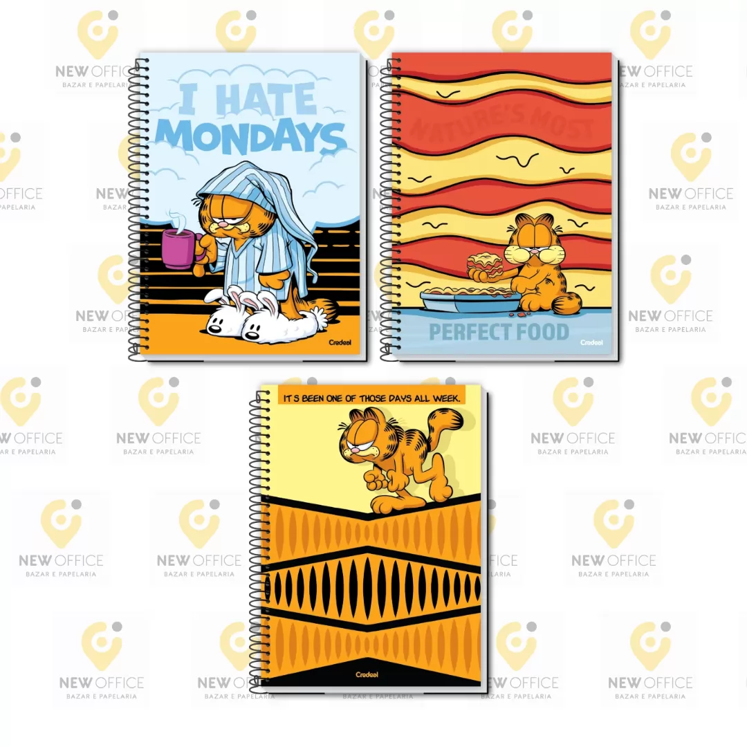 CADERNO UNIV. 1M 80 FLS - GARFIELD LIGHT 2025 - CREDEAL
