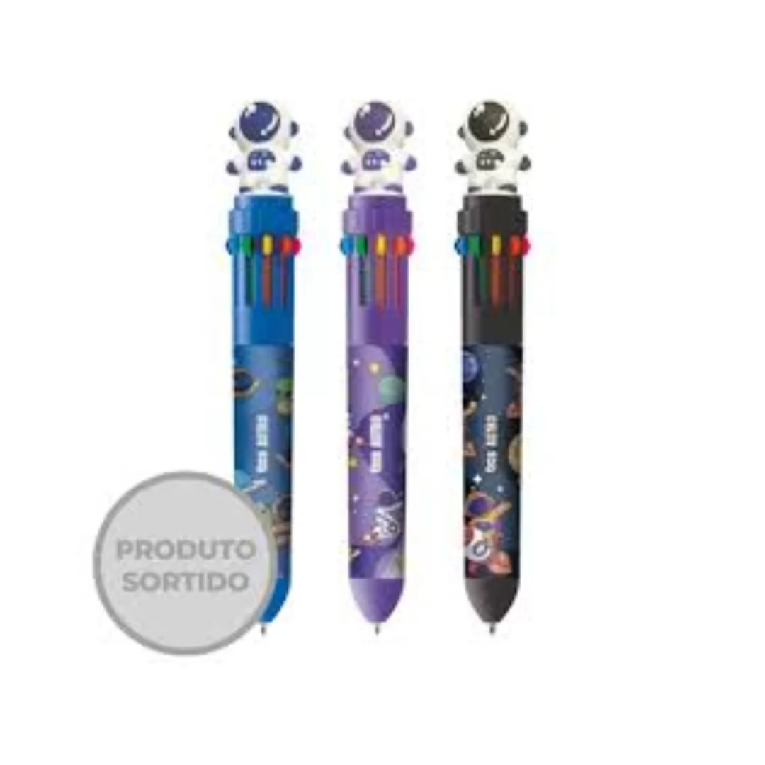 CANETA ESFEROGRAFICA ASTRONAUTA 1.0 10 CORES - TRIS