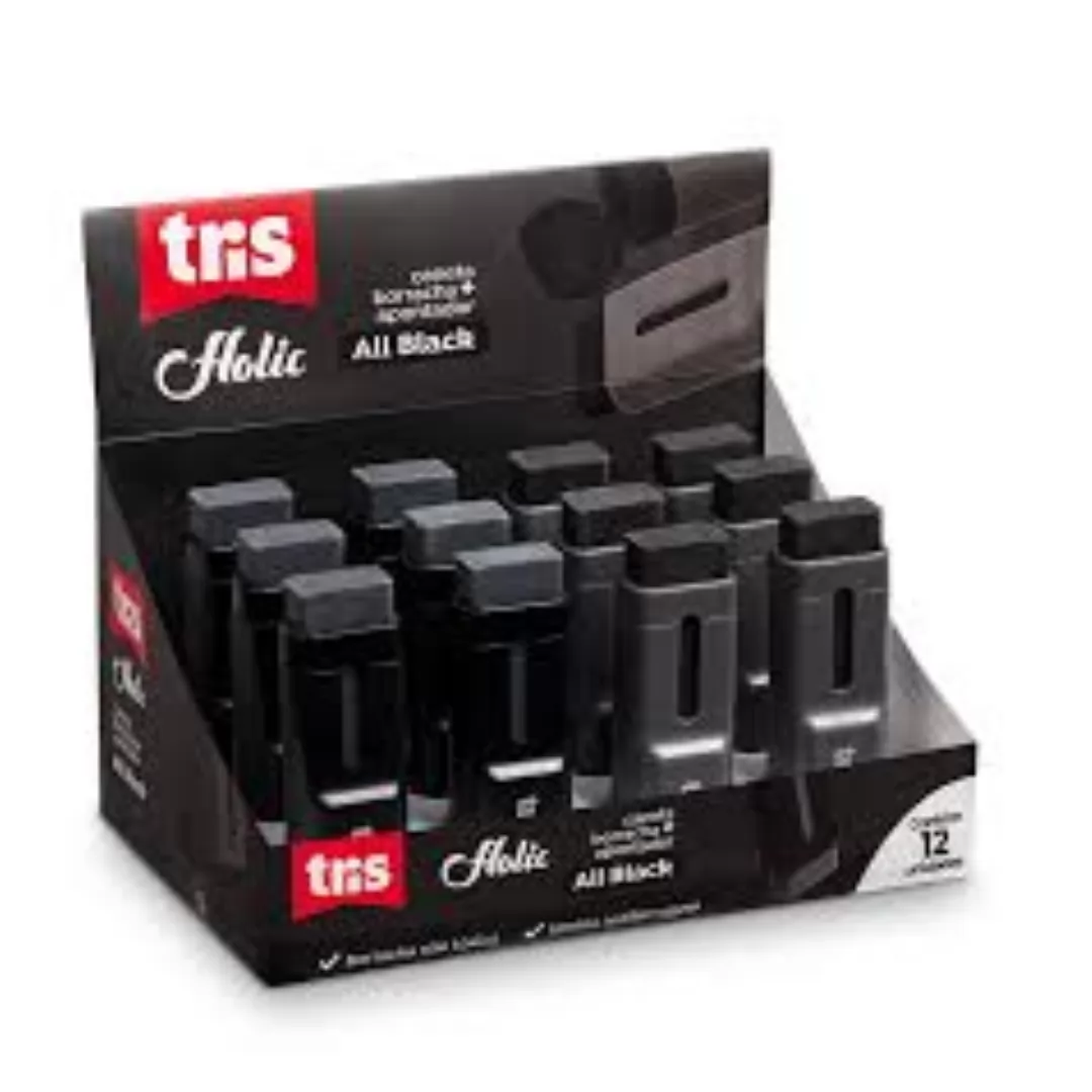 CANETA BORRACHA E APONT. BLACK - TRIS