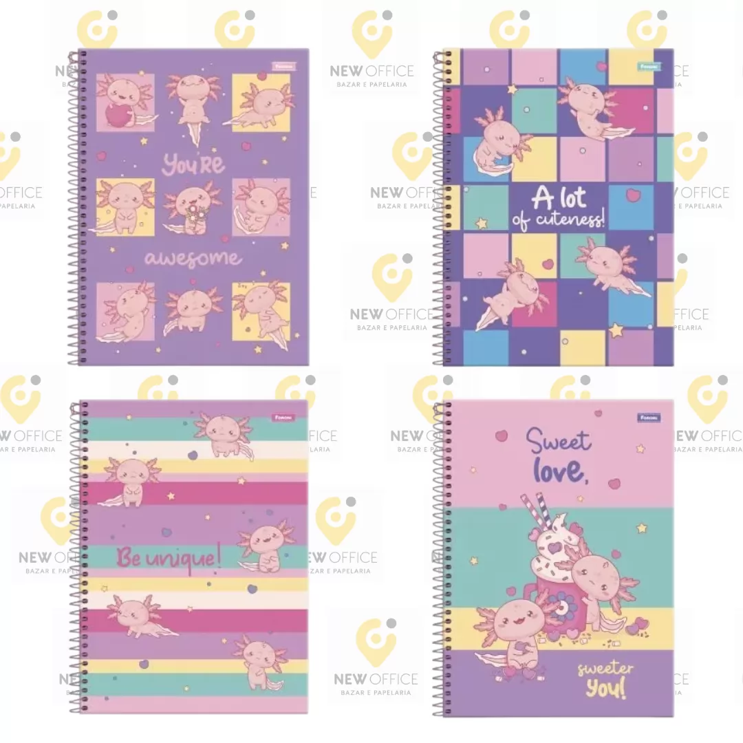 CADERNO UNIV. 80F 1M AXOLOVE - FORONI