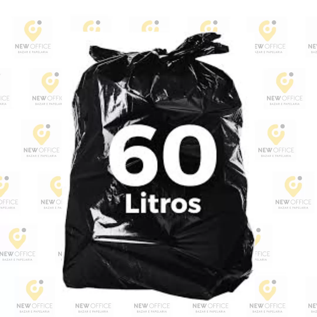 SACO DE LIXO 60LT 60X70X0,025 PRETO C/100 UN-LIX