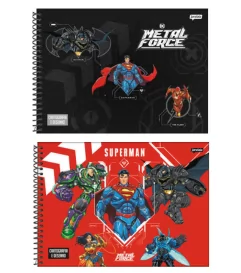 CADERNO DESENHO 80FLS LIGA DA JUSTICA DC CAPAS SORTIDAS- JANDAIA