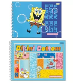 CADERNO DESENHO 80FLS BOB ESPONJA CAPAS SORTIDAS- JANDAIA