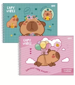 CADERNO DESENHO 80FLS CAPYVIBES CAPAS SORTIDAS- JANDAIA