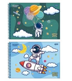 CADERNO DESENHO 80FLS GALAXY CLUB SPACE CAPAS SORTIDAS - JANDAIA