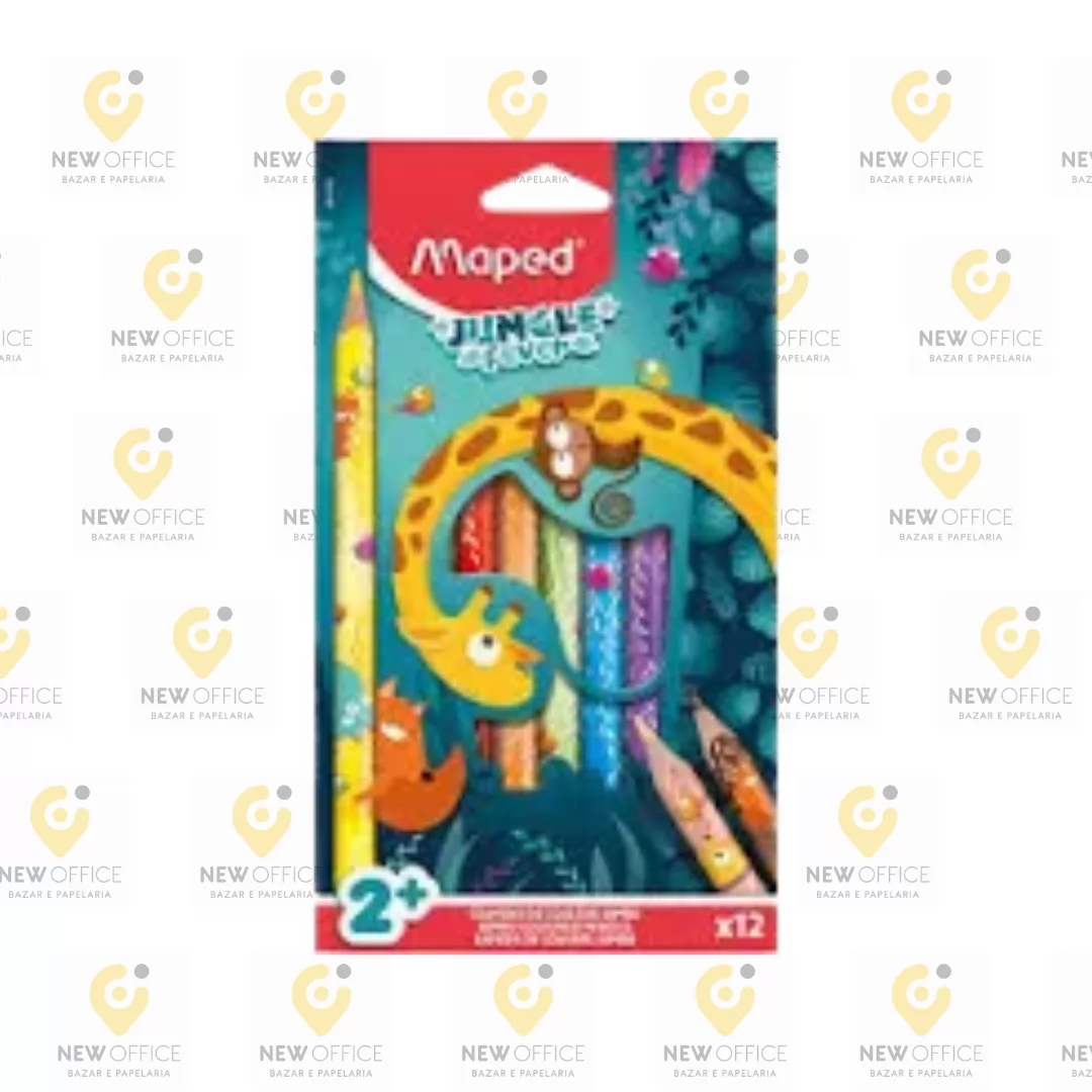 LAPIS DE COR JUNGLE FEVER JUMBO 12 CORES - MAPED
