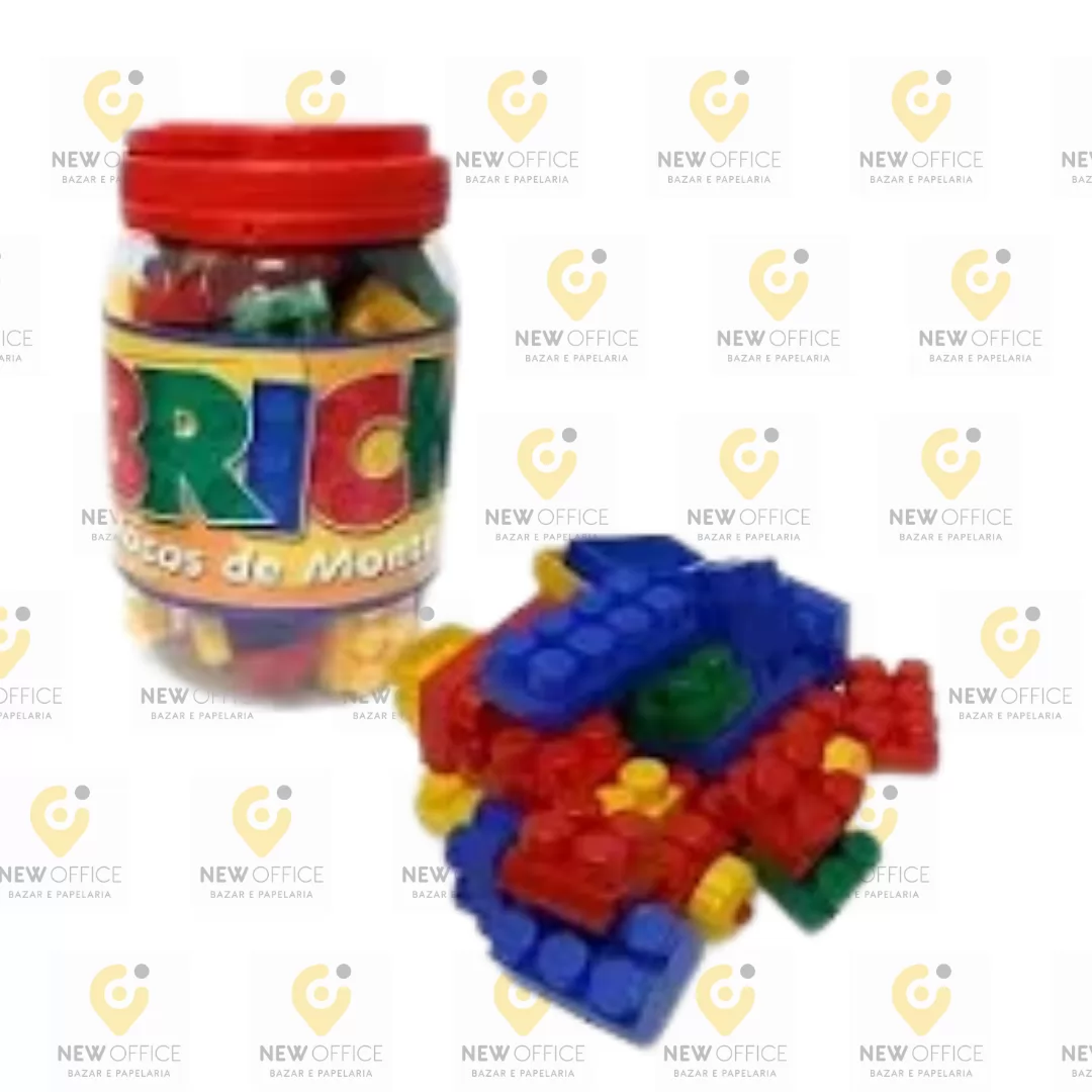 BRICKS - POTE 56 PCS BLOCOS DE MONTAR - PAIS E FILHOS