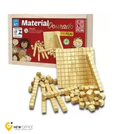 MATERIAL DOURADO - 111 PCS ESTOJO MADEIRA - COLUNA