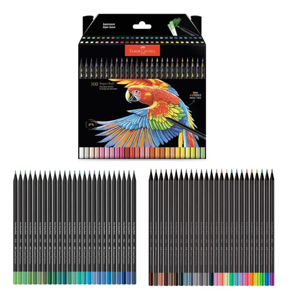 ECOLÁPIS DE COR SUPERSOFT-100 CORES - FABER-CASTELL