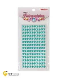 CARTELA PEDRA ADES-MEIA PÉROLA 4MM AZUL - MAKE+