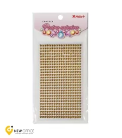 CARTELA PEDRA ADES-MEIA 4MM OURO METALIZADO - MAKE+