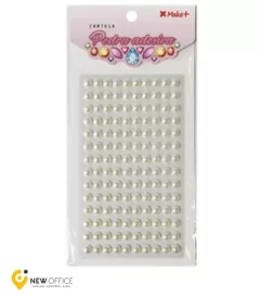 CARTELA PEDRA ADES MEIA PÉROLA 8MM BRANCA - MAKE+