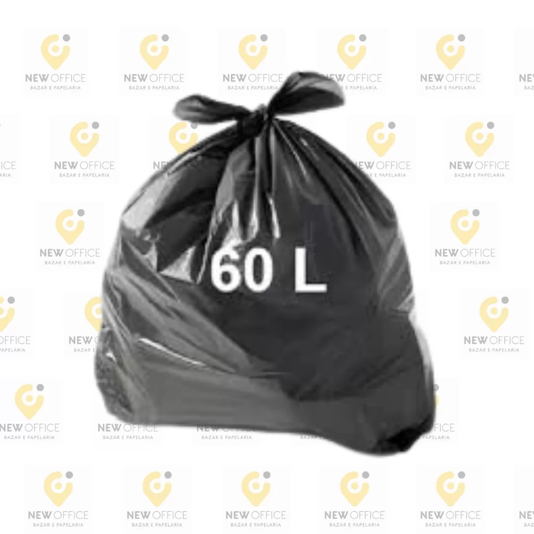 SACO P/ LIXO 60LT PRETO C/100 UN SUP 10KG - ROSA PLAST