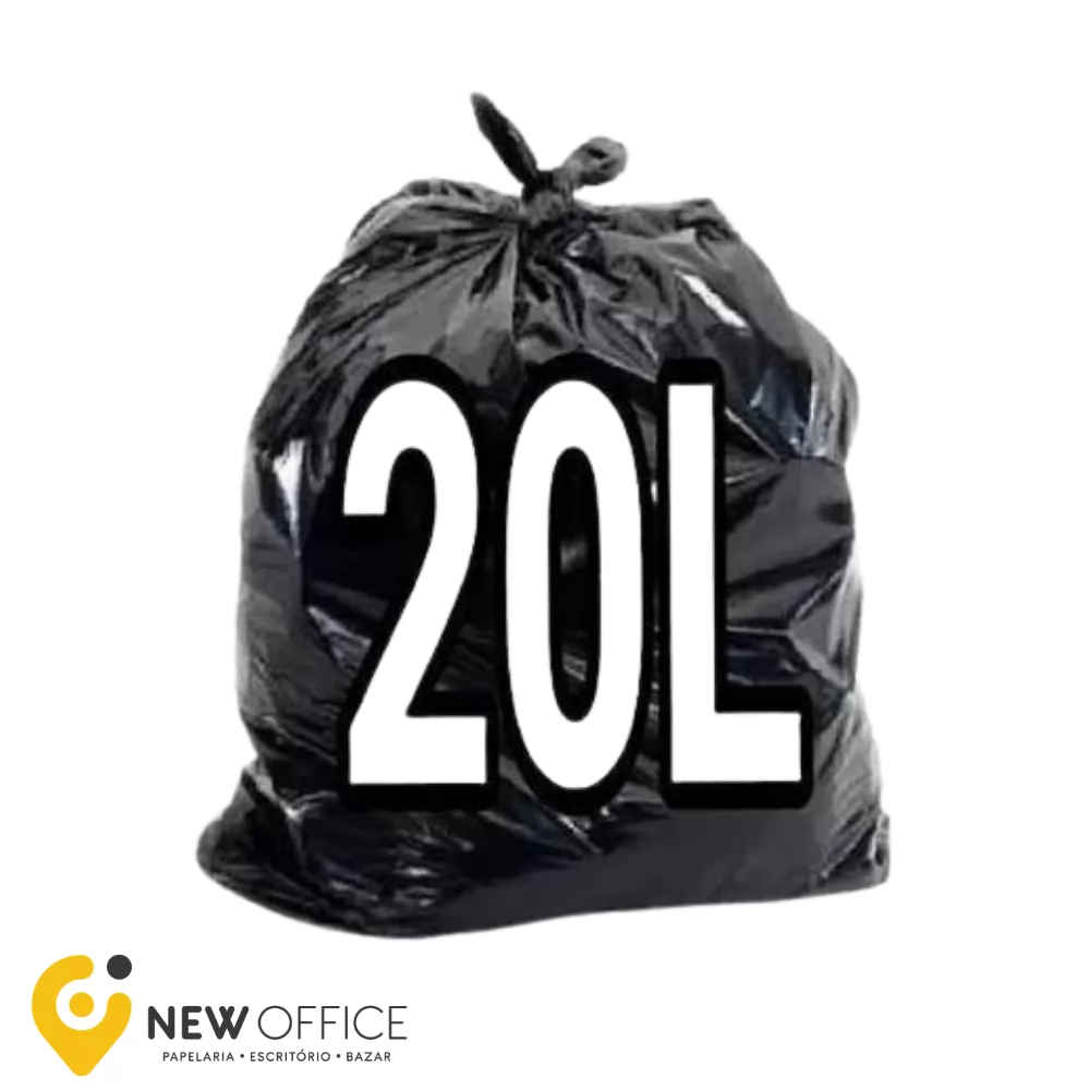 SACO P/ LIXO 20LT PRETO C/100 UN SUP 6KG - ROSA PLAST