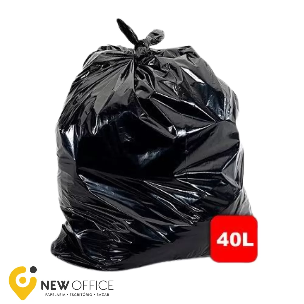 SACO P/ LIXO 40LT PRETO C/100 UN SUP 6KG - ROSA PLAST